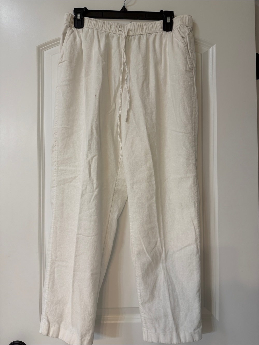 Kim Rogers Cream Pull-On Joggers with Drawstring